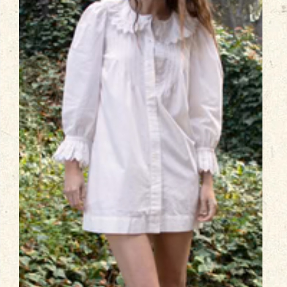 DOEN- Elegant White Ruffled Dress